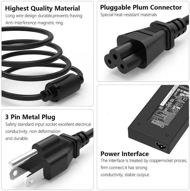 Alt view image 5 of 5 - Charger Fit for MSI Thin GE62MVR GE63 GE63VR GE65 GE72MVR GE73 GE73VR GE75 GL63 GL65 GL73 GL75 GP63 GP65 GP73 GP75 GT72 GT72S GT72VR WT72 WT72S Alpha 15 17 Power Adapter Cord