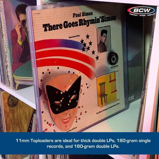 Alt view image 4 of 5 - BCW Vinyl Record Album Topload Holder - 5 Pack | Snug Fit, Protective Storage Case for Vinyl Records | 11MM Slot Depth | Record Storage Accessories | Rigid Plastic Vinyl Record Holders, Clear