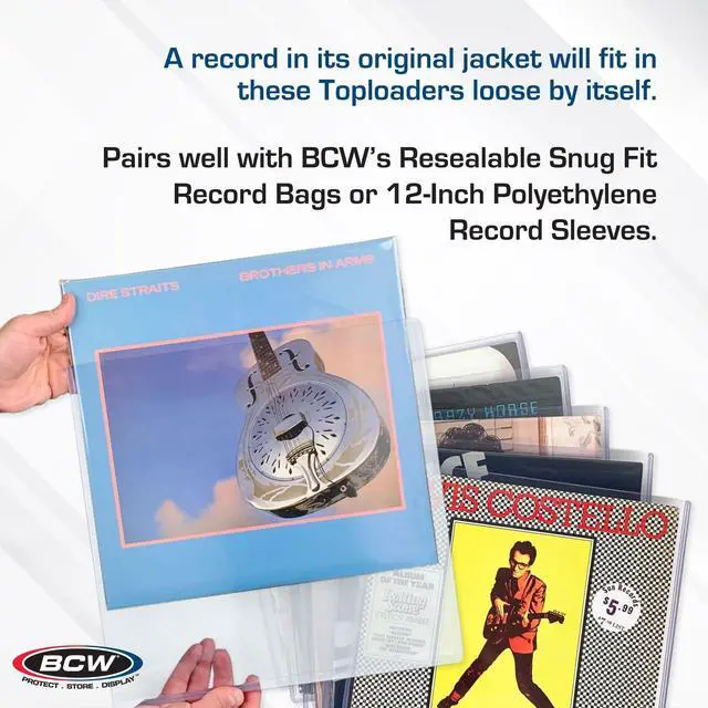 Alt view image 5 of 5 - BCW Vinyl Record Album Topload Holder - 5 Pack | Snug Fit, Protective Storage Case for Vinyl Records | 11MM Slot Depth | Record Storage Accessories | Rigid Plastic Vinyl Record Holders, Clear