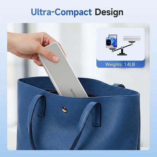 Alt view image 3 of 5 - iDPRT Portable Printer Wireless for Travel - 203DPI Bluetooth Mobile Printer Support for 8.5"x11" US Letter, Inkless Compatible with iOS, Android, Laptop for Office, Car and Home, School