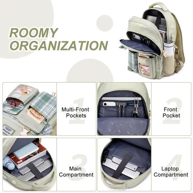 Alt view image 2 of 5 - kadilong School Backpack for Girls,Kids Bookbag for Middle High School,Laptop Backpack Women Mochila para Niñas