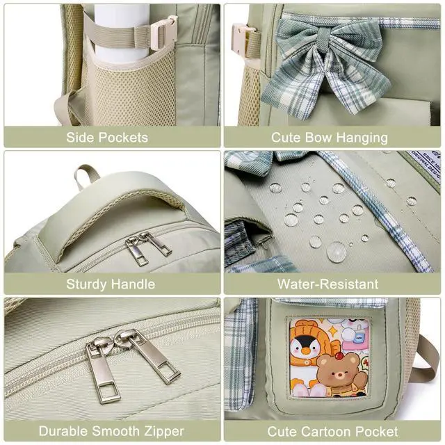 Alt view image 3 of 5 - kadilong School Backpack for Girls,Kids Bookbag for Middle High School,Laptop Backpack Women Mochila para Niñas