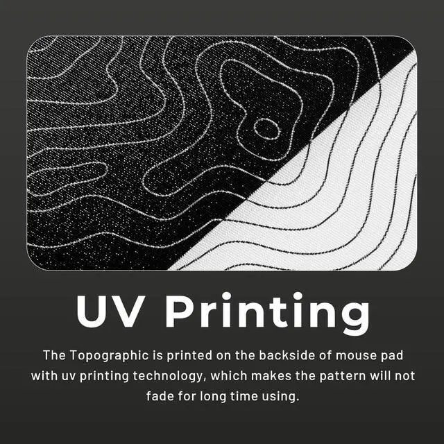 Alt view image 3 of 5 - XVX Glass Mousepad for Gaming, Topographic Hard Gaming Mouse pad, Professional Large Mouse Mat 410mm*310mm, Special Glass Surface with Improved Precision and Speed
