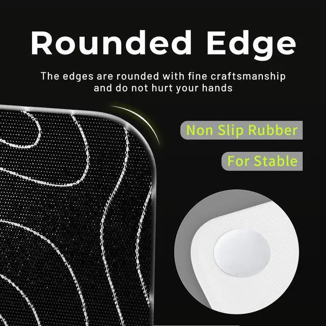 Alt view image 5 of 5 - XVX Glass Mousepad for Gaming, Topographic Hard Gaming Mouse pad, Professional Large Mouse Mat 410mm*310mm, Special Glass Surface with Improved Precision and Speed