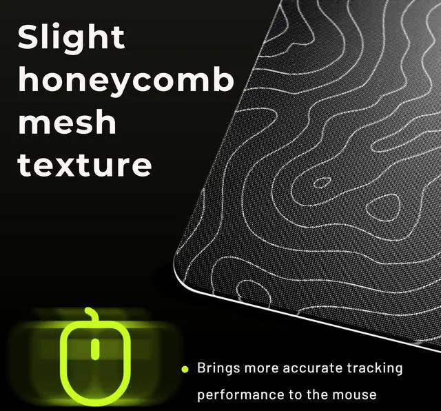 Alt view image 4 of 5 - XVX Glass Mousepad for Gaming, Topographic Hard Gaming Mouse pad, Professional Large Mouse Mat 410mm*310mm, Special Glass Surface with Improved Precision and Speed