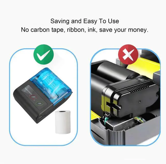 Alt view image 2 of 5 - Pocket Inkless Thermal Printer, Mini Portable Photo Printer, Clear HD Picture Quality, Fast Printing Speed, Portable Mini Photo Printer for Home Traveling Office