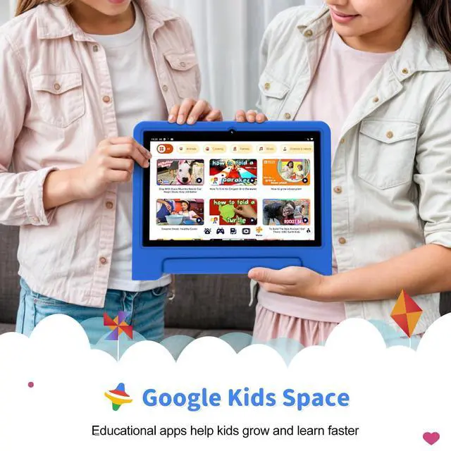 Alt view image 4 of 5 - CFVOCUY 2025 Kids Tablet, 10.1" Kid Tablet with Case, Quad-Core, 32GB Storage (1TB Expand), Pre-Installed Educational Apps and Parental Control, WiFi, for Ages 4-12, Eye Protection Mode