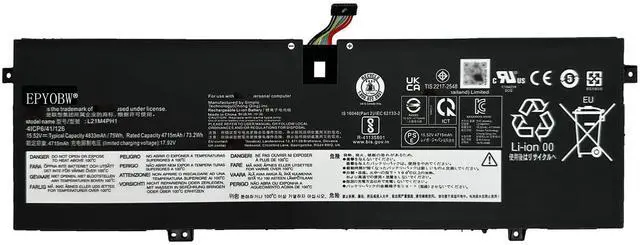 Main image of EPYOBW L21M4PH1 Laptop Battery 75Wh 4833mAh 4-Cell 15.52V Compatible with Lenovo Yoga Slim 9-14IAP7 / Slim 9-14IAP7 Series L21B4PH1 L21C4PH1