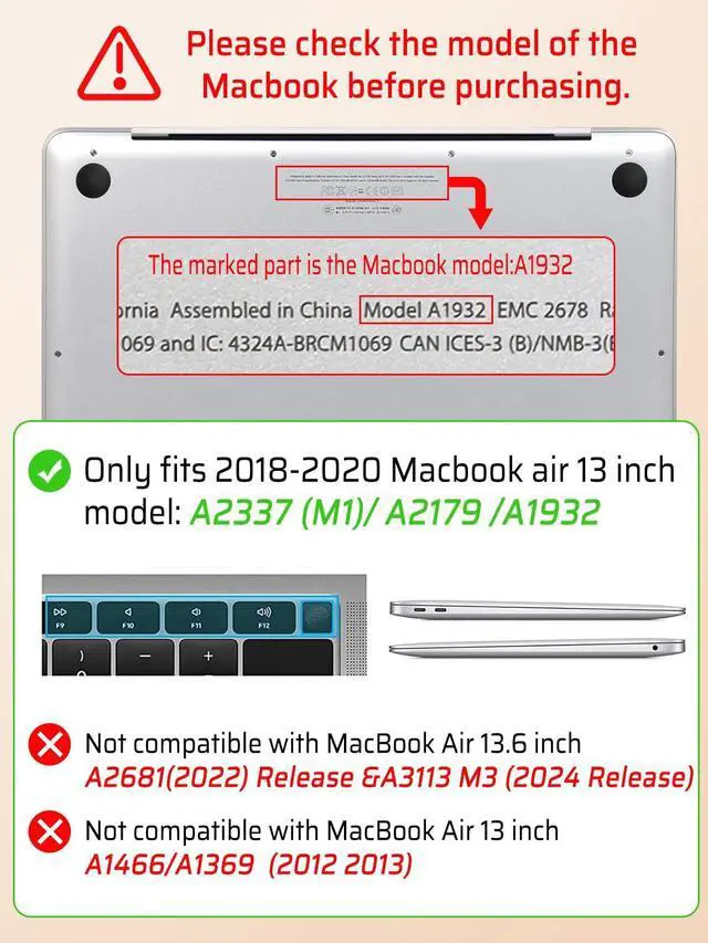 Alt view image 3 of 5 - Seorsok Compatible with MacBook Air 13 Inch Case2022 2021 2020 2019 2018 Release A1932 A2179 M1 A2337 Touch ID,Elegant Leather Plastic Hard Shell Case with Transparent Keyboard Cover,Reddish