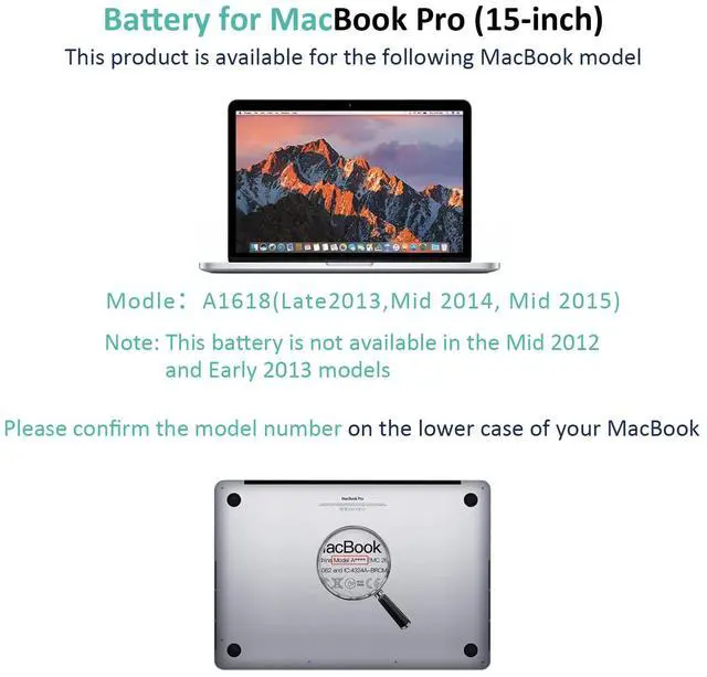 Alt view image 5 of 5 - BNDeluxe A1618 A1398 Battery Fit for Apple MacBook Pro 15" Retina Mid 2015 Laptop Battery Replacement, P/N:020-00000000 79 02 000079 1ICP9/47/95-ICP8/56/66-2 11.36V 99.5WH