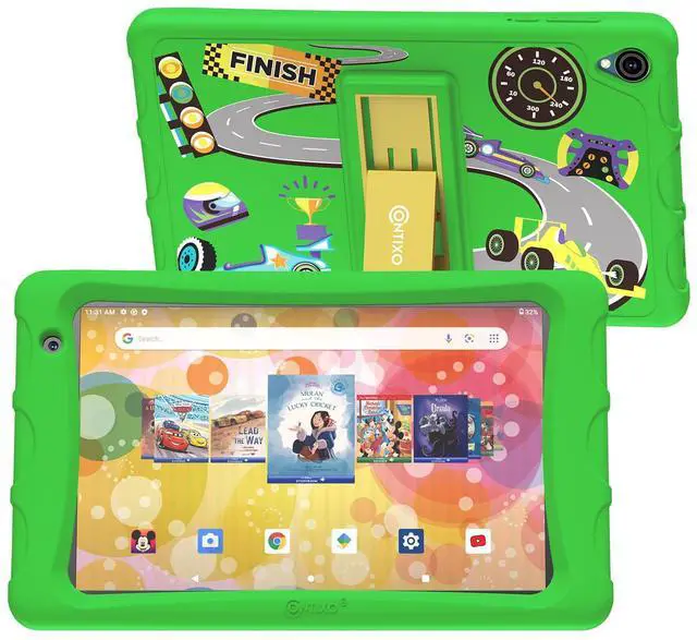 Main image of Contixo 8-inch Kids Tablet - K80A Learning Tablets, Disney eBook Pre-Installed (Value $350), Educator Academy APPs, Parental Controls, Android 13, 32GB, Kid-Proof Case w/ & Stylus, Ages 3-12 - Green