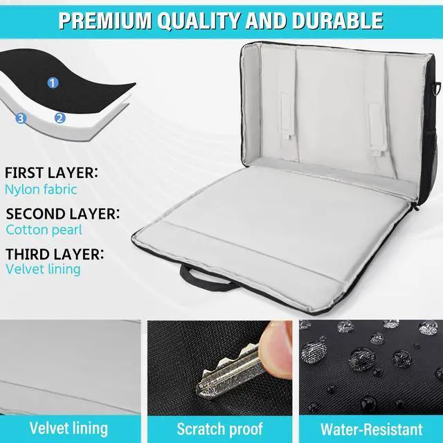 Alt view image 3 of 5 - AKOZLIN LCD Screens/TVs Transport Tote Bag for 24" Displays Padded Monitor Carrying Case (NOT FOR IMAC) Travel Bag With Shoulder Strap Accessories Pocket