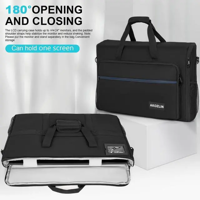 Alt view image 5 of 5 - AKOZLIN LCD Screens/TVs Transport Tote Bag for 24" Displays Padded Monitor Carrying Case (NOT FOR IMAC) Travel Bag With Shoulder Strap Accessories Pocket