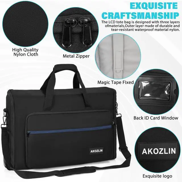 Alt view image 4 of 5 - AKOZLIN LCD Screens/TVs Transport Tote Bag for 24" Displays Padded Monitor Carrying Case (NOT FOR IMAC) Travel Bag With Shoulder Strap Accessories Pocket