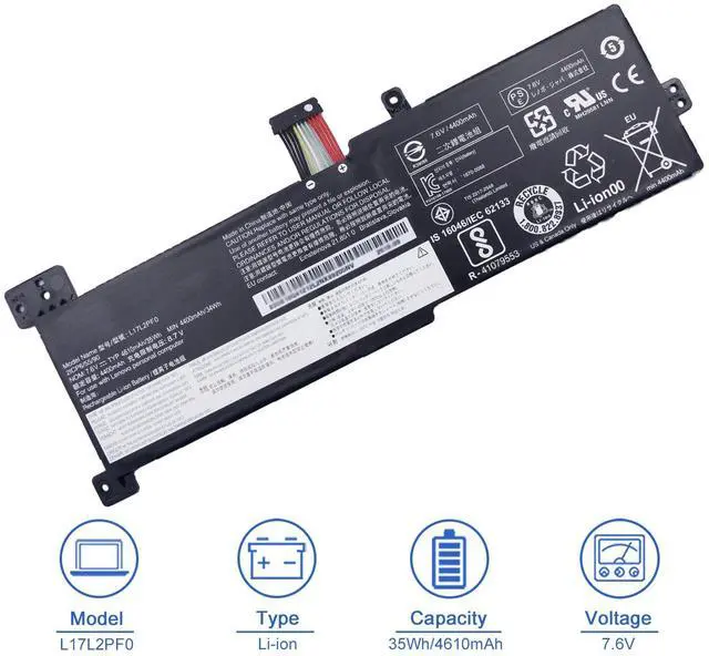 Alt view image 2 of 5 - JOTACT L17L2PF0 35Wh Laptop Battery Battery for Lenovo IdeaPad 330-15ARR 330-15ICN L17M2PF0 L17M2PF1 L17M2PF2 L17L2PF2 7.6V 4610mAh