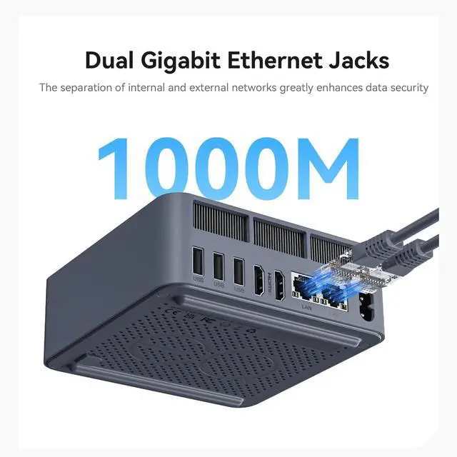 Alt view image 5 of 5 - Beelink EQI Mini PC W-11 Pro i5-12450H 16GB DDR4 500GB NVMe M.2 SSD Dual Display 4K@60Hz Output, Wi-Fi 6, RJ45, Built in PSU Office Mini Computer