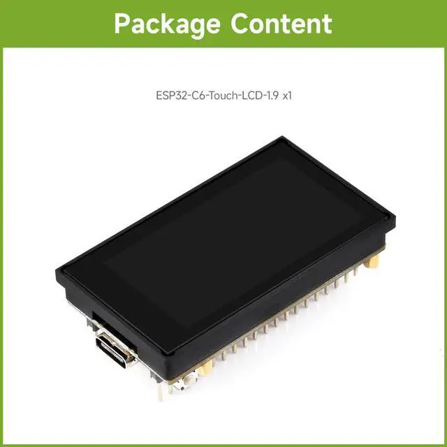 Alt view image 2 of 5 - Waveshare ESP32-C6 1.9inch Display Development Board, 170×320 Pixels, 262K Colors, 160MHz RISC-V Single-core Processor, WiFi 6 & Bluetooth, 90° Rotation Support, with Touch Function