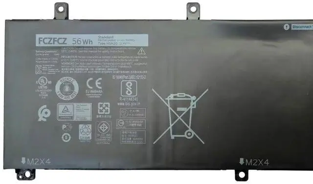 Alt view image 2 of 5 - FCZFCZ H5H20 Battery Replacement for Dell XPS 15 7590 9550 9560 9570 Precision 5510 5520 5530 5540 Inspiron 15 7500 7501 7590 7591 Vostro 7500 7590 Series 6GPTY 62MJV M7R96 5D91C 56Wh 11.4V 3-Cells