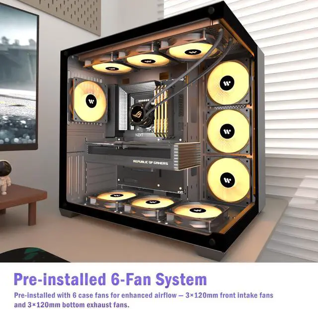 Alt view image 2 of 5 - KEDIERS PC CASE K6 Black