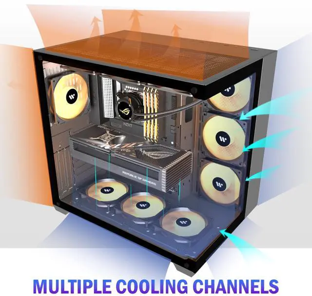 Alt view image 3 of 5 - KEDIERS PC CASE K6 Black