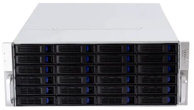 Main image of RROYJJ 4U Rackmount Server Case Chassis with 24 Hot-Swappable SATA/SAS Drive Bays