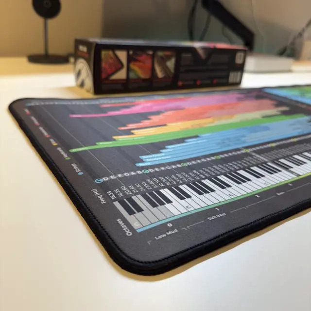 Alt view image 5 of 5 - Instrument Frequency EQ Cheat Sheet Mousepad  80×30cm (31.5"x11.8") & 35×25cm (13.8"x9.8")  Studio Desk Mat for Music Producers, DJs & Engineers  LED Version Available