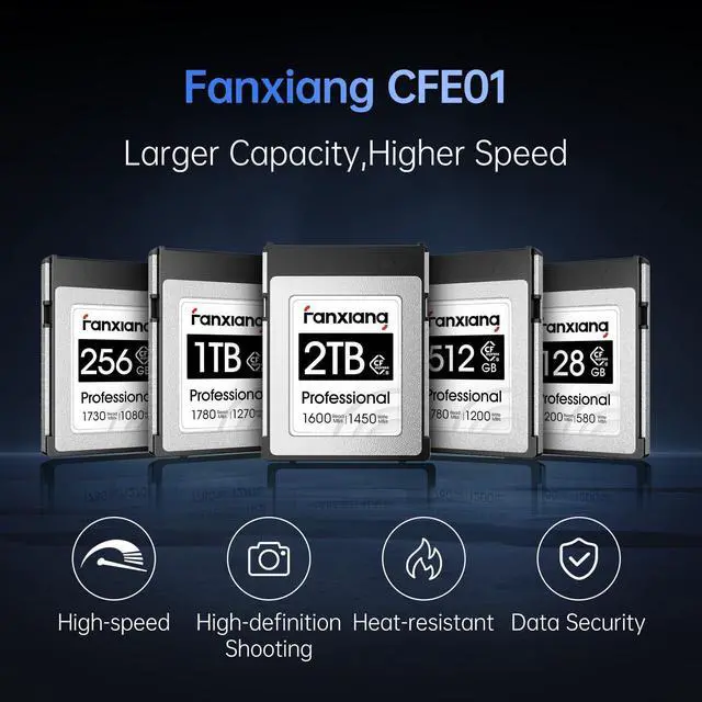 Alt view image 3 of 5 - fanxiang 2TB CFexpress Type B Memory Card, Up to 1700MB/s, CF Express Card Type-B RAW 8K Video Recording Compatible with Nikon D5/D6/Z7/Z9, Panasonic, Canon EOS, DJI