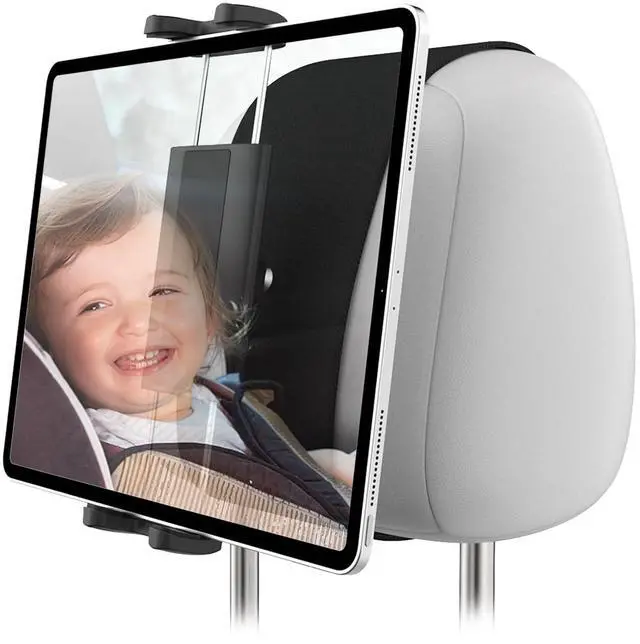 Main image of Wukanleng Car Headrest Tablet Mount with Metal Ball Head [Anti-Drop], Car Back Seat Tablet Holder for Kids with Anti-Slip Strap 360° Adjustable Fits iPad Pro 12.9, Fire HD 10, All 4.7-13'' Devices