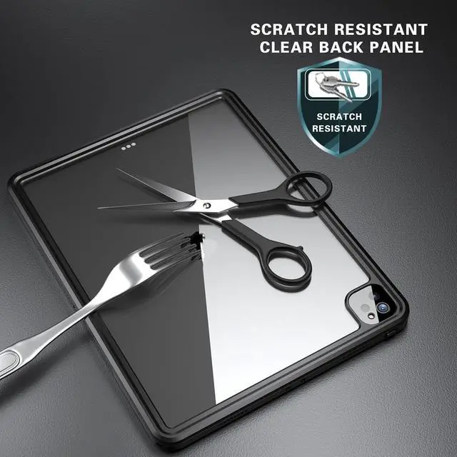 Alt view image 5 of 5 - YZBYFON for 2022/2021 iPad Pro 12.9 5th/6th Generation Waterproof Case, Outdoor Sports IP68 Waterproof Shockproof Dustproof Built-in Screen Protector Rugged Case for iPad Pro 12.9 2021/2022 (Black)