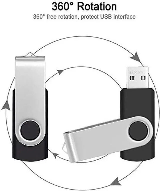 Alt view image 2 of 5 - FEBNISCTE 32GB Flash Drive Pack of 10 USB 2.0 Thumb Drive Portable Black High Speed Memory Stick with 10pcs Lanyards