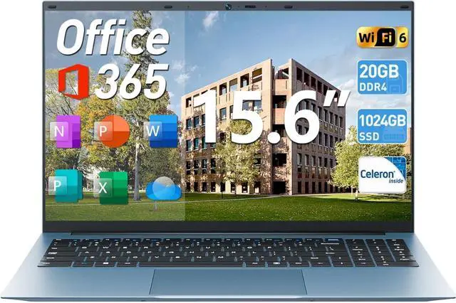 Main image of Naclud Laptops, Laptop with 20GB RAM 128GB EMMC+1024GB SSD Expandable 4TB, 15.6 Inch Computer, WiFi 6, Celeron N5095, 180° Open Angle, 11 Home, USB 3.2, HDMI, Type-C, 7000mAh Ultra-Long Battery Life