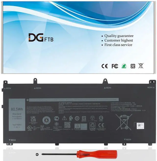 Main image of DGFTB VG661 Laptop Battery Replacement for Dell for Alienware X14 R1 X14 R2 Series 0GD3C9 GD3C9 0V4N84 V4N84 Notebook (11.4V 80.5Wh/6709mAh/6-Cell)
