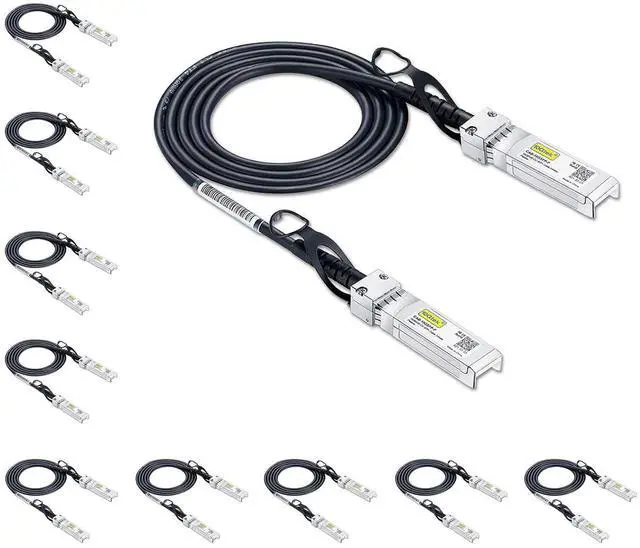 Main image of 10G SFP+ DAC Twinax Cable, SFP+ to SFP+ Direct Attach Copper Passive for Cisco SFP-H10GB-CU0.3M, Ubiquiti UniFi UC-DAC-SFP+, Meraki, Mikrotik, Fortinet, TP-Link and More, 0.3 Meter(1ft), 10-Pack
