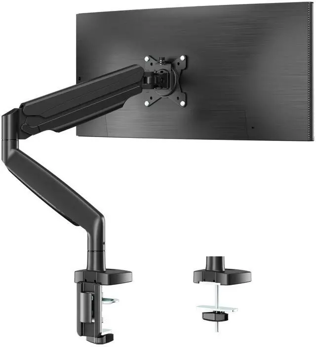 Main image of HIPPOFLEX Single Monitor Desk Mount for 13-35 inch Ultrawide Flat/Curved Screens, Heavy Duty Gas Spring Monitor Arm Stand Holds up to 30.8lbs, Fully Adjustable, Clamp and Grommet Base