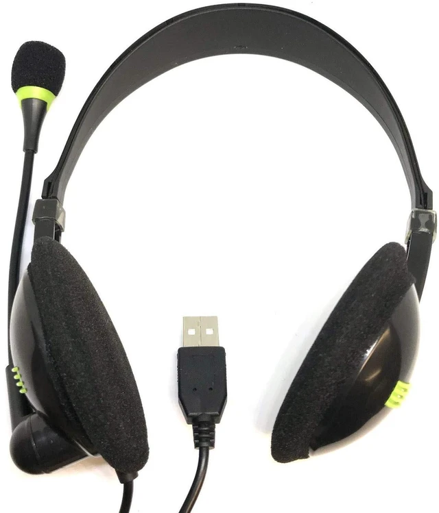 Main image of TFD Supplies Wholesale Bulk 5 Pack Stereo USB Headphones with Microphone