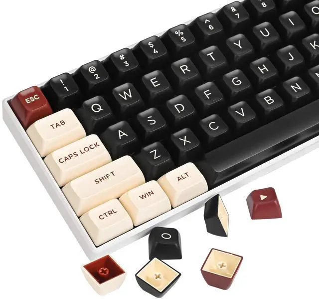 Guffercty kred GTSP 150-Keys ASA Profile Retro Keycaps Double Shot PBT Keycap 75 Percent ISO/ANSI Layout for 108 104 87 82 68 61 MX switches Mechanical Keyboard(Rome)