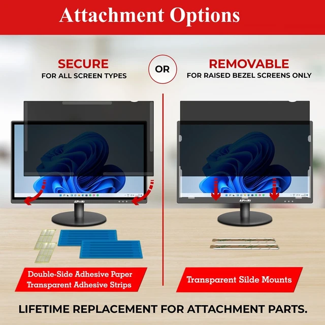 Alt view image 5 of 5 - 30 Inch Privacy Screen Filter for 21:9 Curved Ultrawide Gaming Monitor