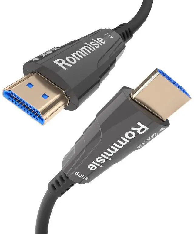 Main image of Rommisie 4K HDMI 300FT Cable Fiber Optic, HDMI 2.0,18Gbps 4K@60Hz (4:4:4 HDR10 HDCP2.2 ARC CEC) Ultra HD One-Direction Cord Ethernet Audio Return Compatible with UHD TV Monitor Laptop Xbox PS4/PS5 ect