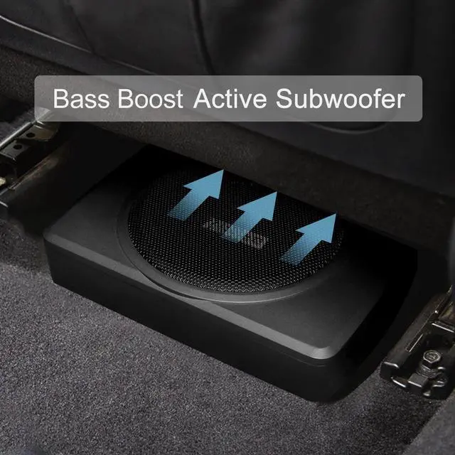 Alt view image 4 of 5 - DR DOUBLE ROCK CB08 8 Inch Slim Under Seat Powered Car Subwoofer with Built-in Amplifier 600W Max / 120W RMS, 2.56" Ultra Low Profile, Wired Remote Bass Control, Adjustable Low Pass Filter
