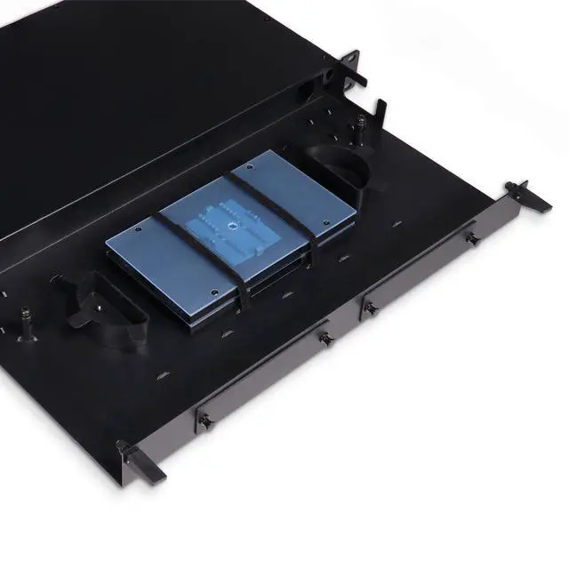 Alt view image 3 of 5 - Fiber Optic Patch Panel, Rack Mount, 1 RU, Includes 2 SC Singlemode and 2 SC Multimode Adapter Plates, Includes Splice Trays, Up to 24 Fiber Capacity