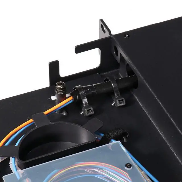Alt view image 4 of 5 - Fiber Optic Patch Panel, Rack Mount, 1 RU, Includes 2 SC Singlemode and 2 SC Multimode Adapter Plates, Includes Splice Trays, Up to 24 Fiber Capacity