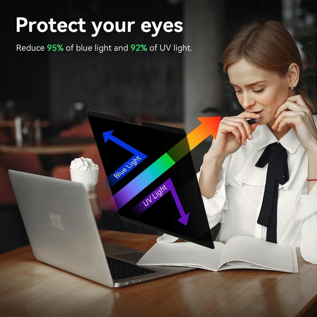 Alt view image 5 of 5 - Mao Yeye Magnetic Laptop Privacy Screen 14 Inch 16:10 Aspect Ratio Anti-Glare Blue Light Monitor Protector,Removable 14in Film for Lenovo HP Dell Acer Asus Thinkpad Envy Xps