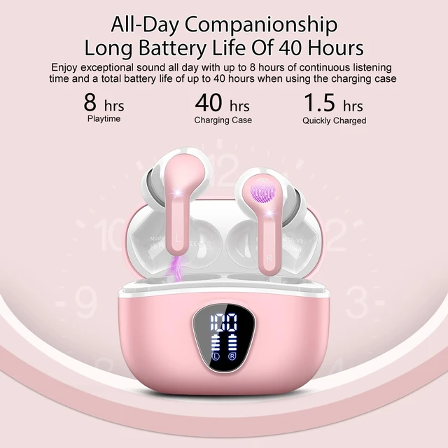 Alt view image 4 of 5 - Wireless Earbuds, Bluetooth 5.4 Headphones HiFi Stereo, Bluetooth Earbuds