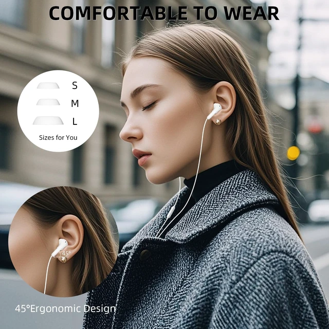 Alt view image 5 of 5 - Jelanry USB C Headphones with Microphone Wired Earbuds Volume/Mute Function