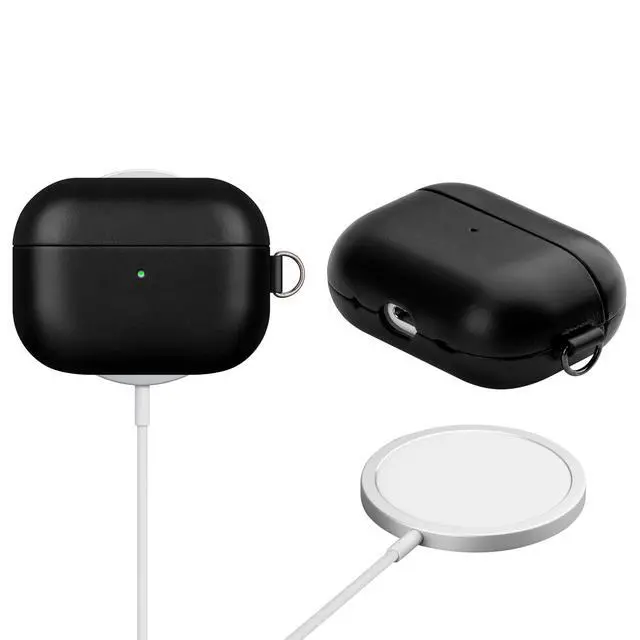 Alt view image 3 of 5 - RIXENY Genuine Leather Case for AirPods Pro 2 (2nd Gen), Retro Crazy Horse Leather Cover for Vintage Lovers & Adventurers, Back Sync Button, D-Ring with Hand Strap, Wireless Charging,
