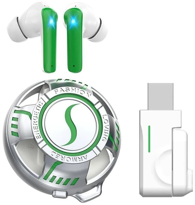Main image of Wireless Bluetooth Headphones 5.3 Earbuds Active Noise Canceling Glow-Green