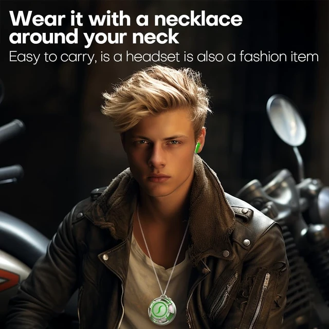 Alt view image 5 of 5 - Wireless Bluetooth Headphones 5.3 Earbuds Active Noise Canceling Glow-Green