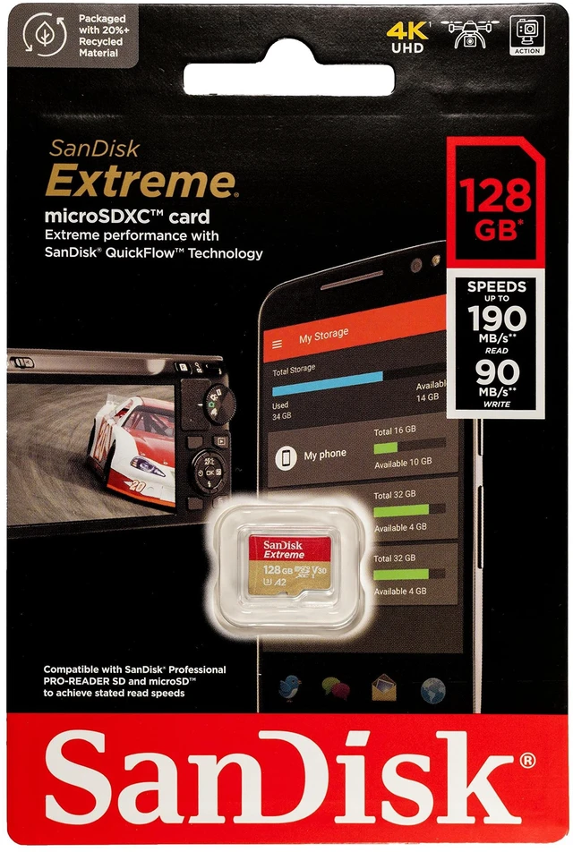 Alt view image 2 of 5 - SanDisk MicroSD Extreme 128GB Memory Card Works with GoPro Action Camera