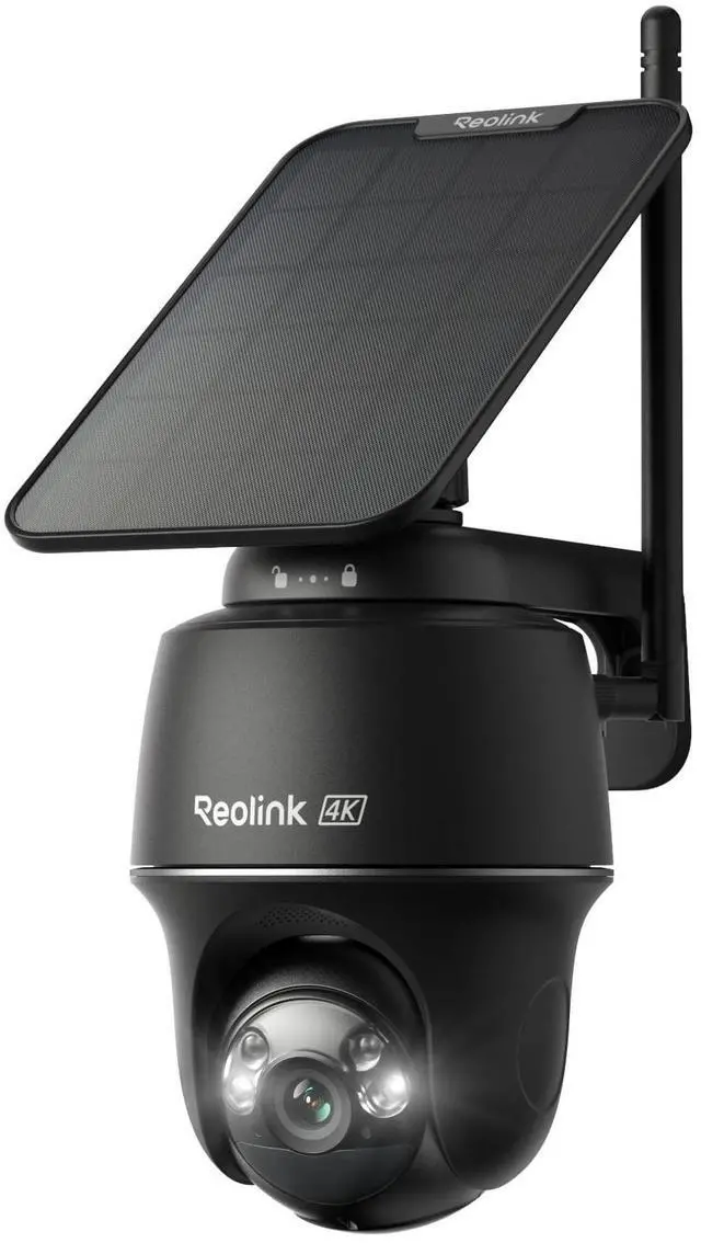 Main image of REOLINK 4K Solar Security Cameras Wireless Outdoor, 360 Pan Tilt, 8MP Color Night Vision, 2.4/5 GHz Wi-Fi 6, No Monthly Fee, Home Hub Compatible, Argus PT 4K+ 3W Solar Panel (Black)