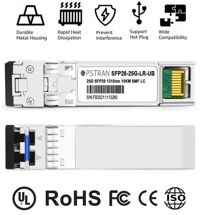 Alt view image 3 of 5 - OPSTRAN 25GBASE-LR SFP28 Optical Transceiver Module Compatible with Ubiquiti UACC-OM-SFP28-LR 25G SFP28 1310nm 10km DDM Duplex LC SMF